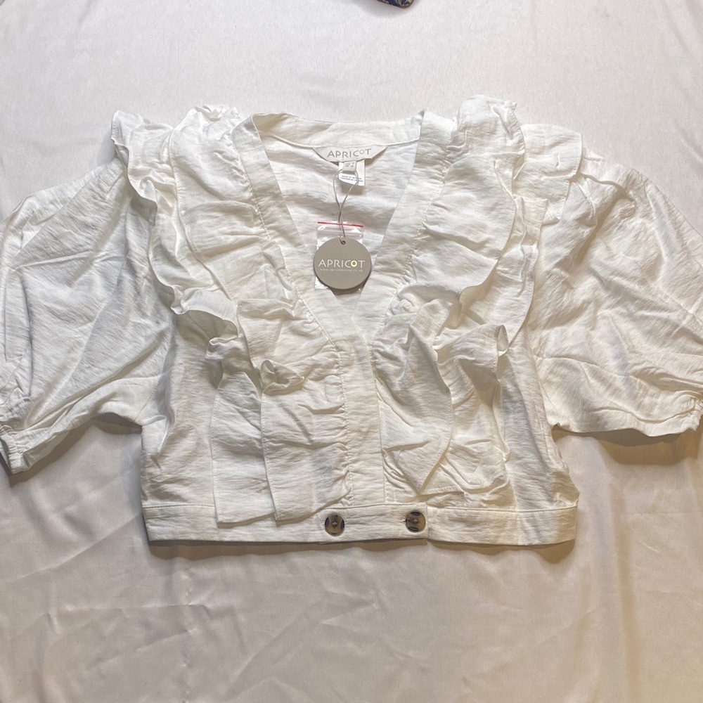 APRICOT Ivory Ruffle Top